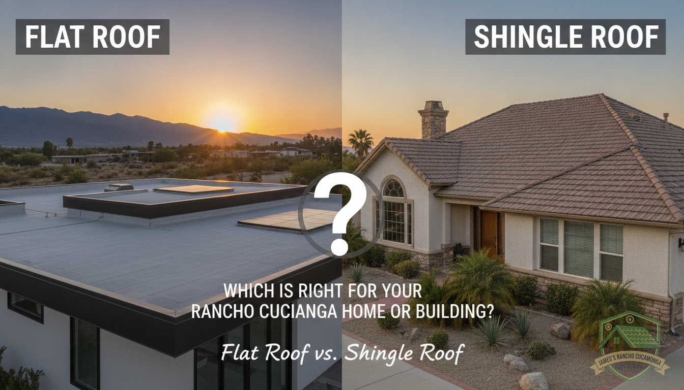 Flat Roof vs. Shingle Roof: Which Is Right for Your Rancho Cucamonga Home or Building?